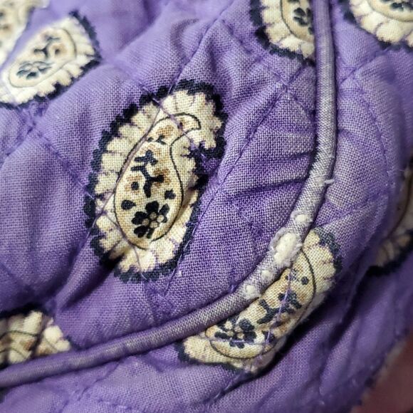 Vera Bradley Quilted Purple Paisley Carry All Shoulder Bag - Picture 11 of 15